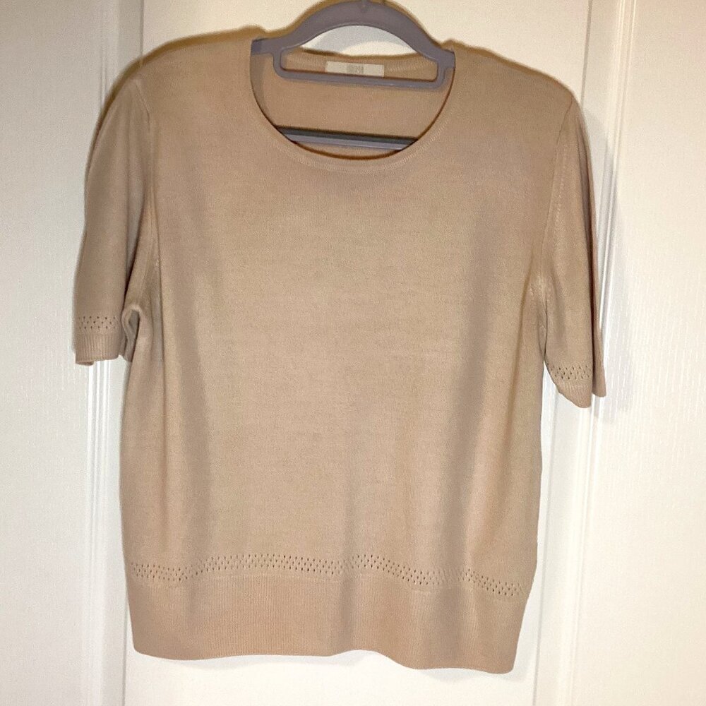 Vintage Marks & Spencer Women's Size UK 16 Soft Short Sleeve Sweater Top